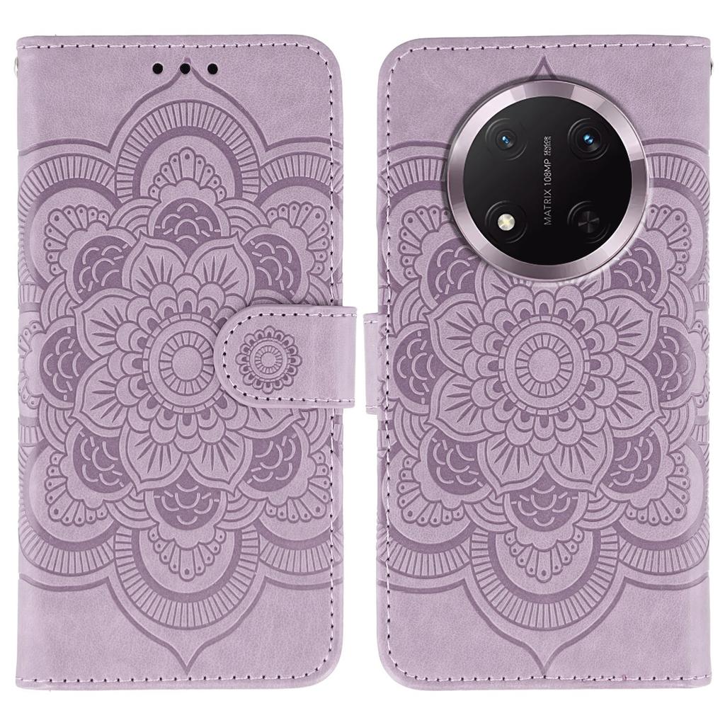 Phone Case For Honor Magic7 Lite 5G/X60 Pro 5G/X9c 5G PU Leather Mandala Imprinted Design Wallet Cover