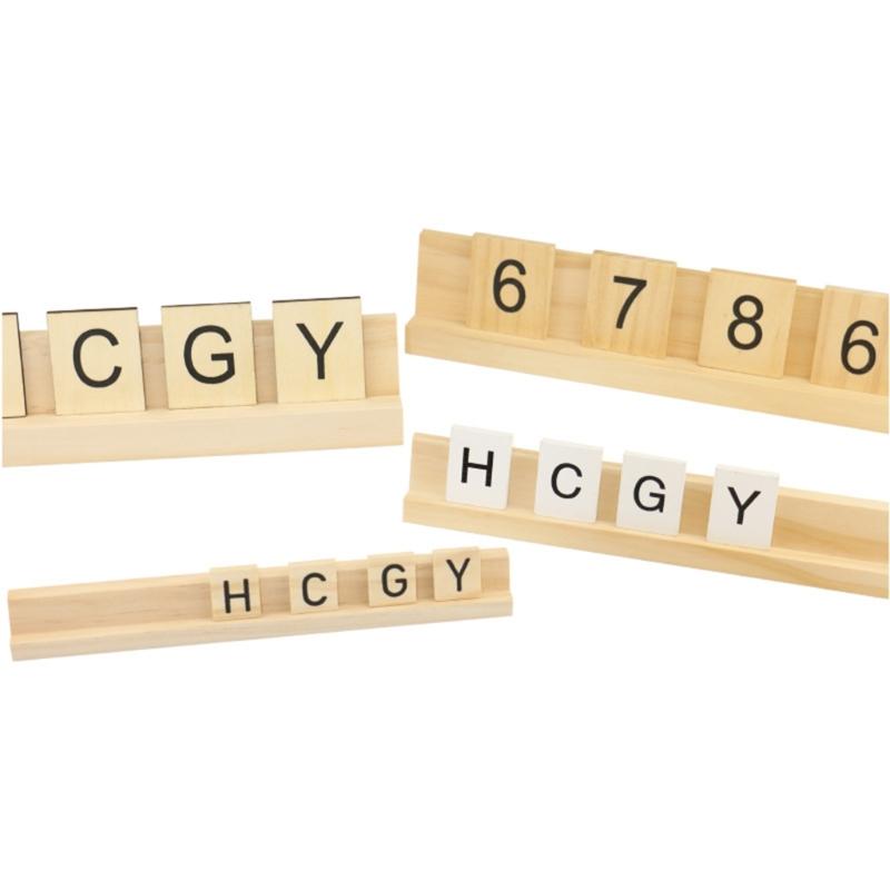 2Pcs Wooden Dominoes Rack Dominoes Tiles Holders for Mexican Train Dominoes Game