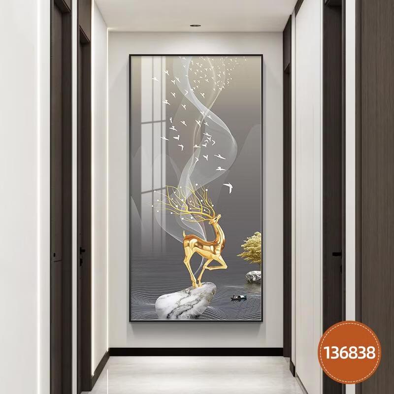 JINGRUIXIANG Вертикальная прихожая и коридор Текстурированная масляная холстовая живопись
