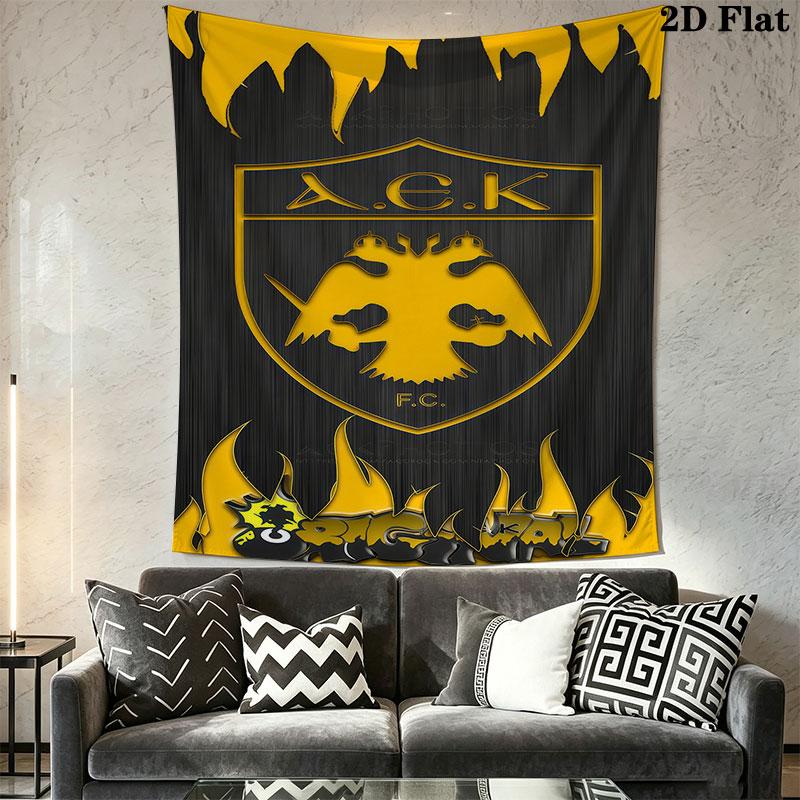 AEK Athens F.C Wall Hanging Printed Fabric Blanket Decorative Tapestries for Bedroom Living Room Home Decor