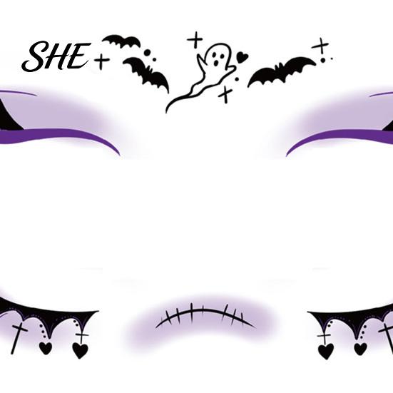 Funny Face Tattoos Halloween Tattoo Stickers, Waterproof Scary Makeup Decals for Party, Water Transfer Paper Body Art Temporary Wound Scar Kids Adults