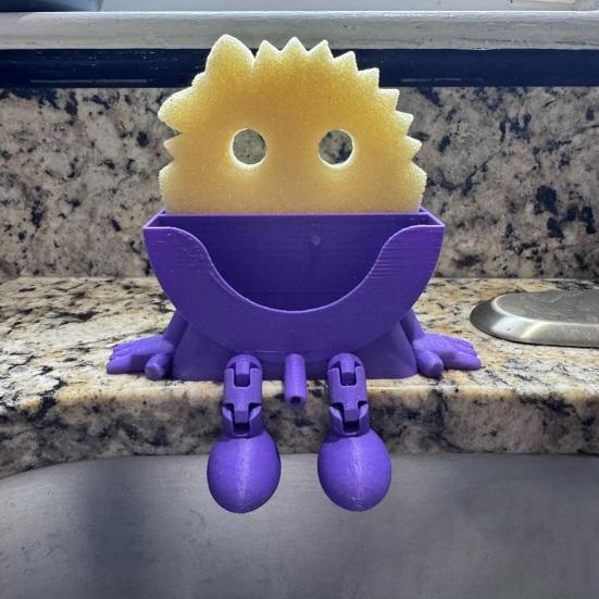 Funny Sponge Holder with Drainage Creative Sink Organizer for Kitchen 3D Printed Smile Sponge Rack Kitchen Sink Accessory