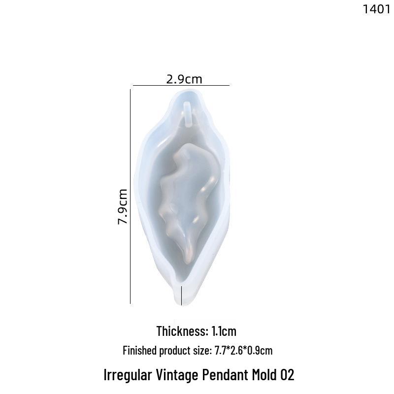 Poppy DIY Irregular Retro Pendant Silicone Mold for Crystal Resin Necklace
