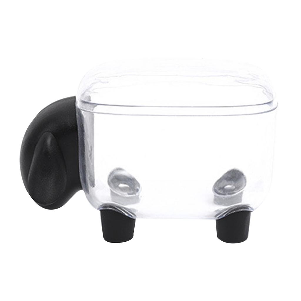 Cotton Swab Holder Sheep Design Transparent Toothpick Storage Box Container Home Decoration White