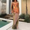 Women's Avant-Garde Sleeveless Off-Shoulder Backless Print Dress