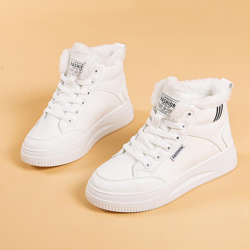 2025 new winter high-top thick baseplate shoes non-slip, wear-resistant and warm casual shoes women's velvet thickened cotton shoes