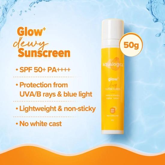 Aqualogica Glow+ Dewy All Skin Type Skin Combo (Face Wash - 100G + 50 SPF Sunscreen - 50G)