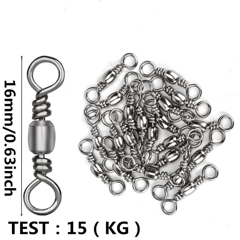 

50 шт., латунный ствол из углеродистой стали, рыболовные вертлюги, сплошное кольцо, разъем для лески, вертлюги, инструмент для рыболовных снастей 50pcs