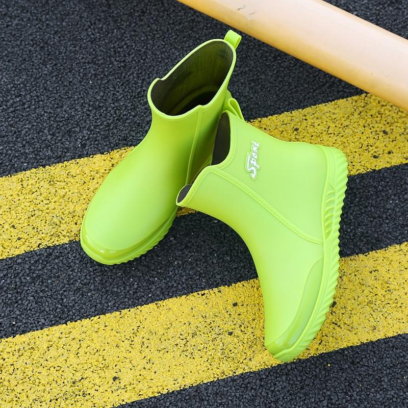 Regenschuhe Herren Thermofleece Kurze Regenstiefel Küche Rutschfeste Schuhe Low-Top Outdoor Autowäsche Wasserdichte Schuhe