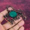 Faceted Zambian Emerald Gemstone Pendant Copper Wire Wrap Rabbit Handmade Jewelry