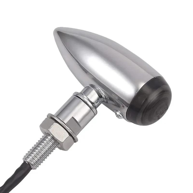 For Harley Touring Road Glide Sportster Bobber Chopper Motorcycle Bullet Turn Signal Indicator Light Universal Lamp 10mm Thread