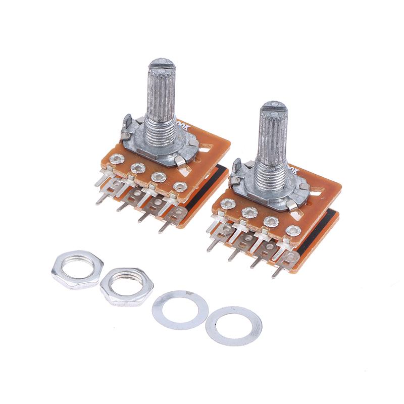 

2/5Pcs 8Pins B50K B100K Sound Volume Amplifier Potentiometer Dual Channel 8-Pin Flower Shaft 20Mm 25Mm 30Mm Wh148 (16) Type 2pcs B100K 20mm