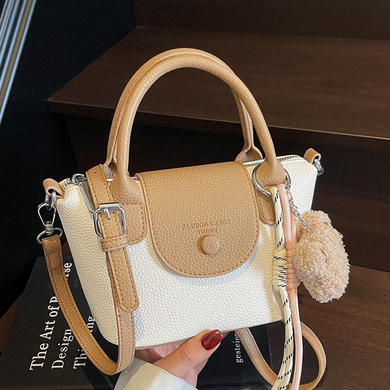 Spring and summer new products, high-end fashion lychee pattern texture handbag bag, femininity versatile commuter messenger bag
