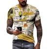 New Summer Hip-Hop Personality Graffiti Pattern T-shirt Fashion Printing Casual Short Sleeved Loose Oversized T-shirt