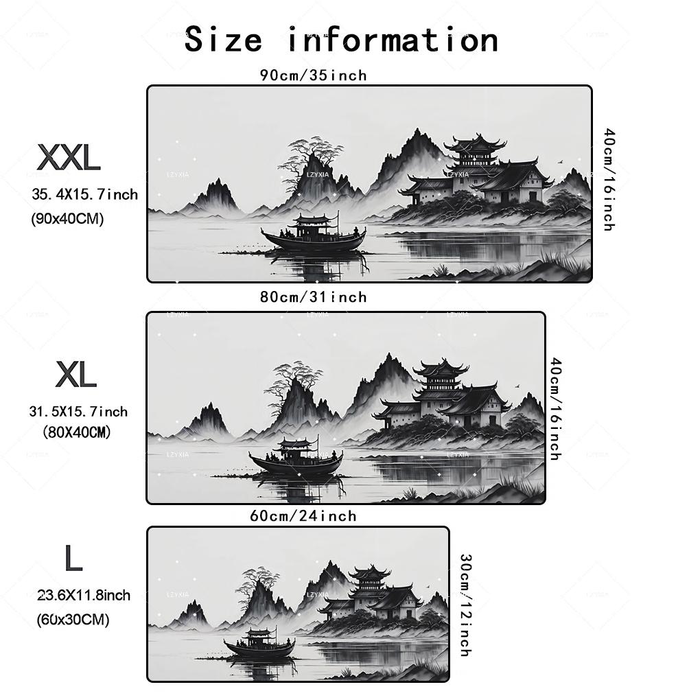 Japanese Landscape Mouse Pad New Computer Laptop Keyboard Mousemat Xxl Large Mousepad Gaming Nonslip Rubber Pc Office Desk Mats