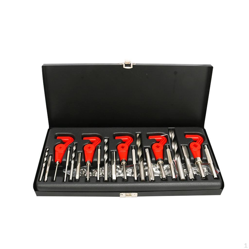 131Pcs Metric Thread Repair Kit Twist Drill Spanner Accessory for Restoring Damaged Threads M5 M6 M8