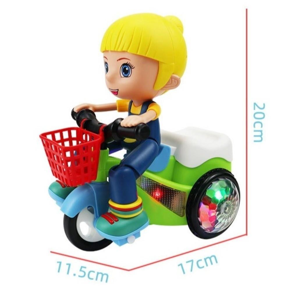 Triciclo Elettrico Giocattolo con Funzione Musicale, Moto Colorata Luminosa per Regalo ai Bambini