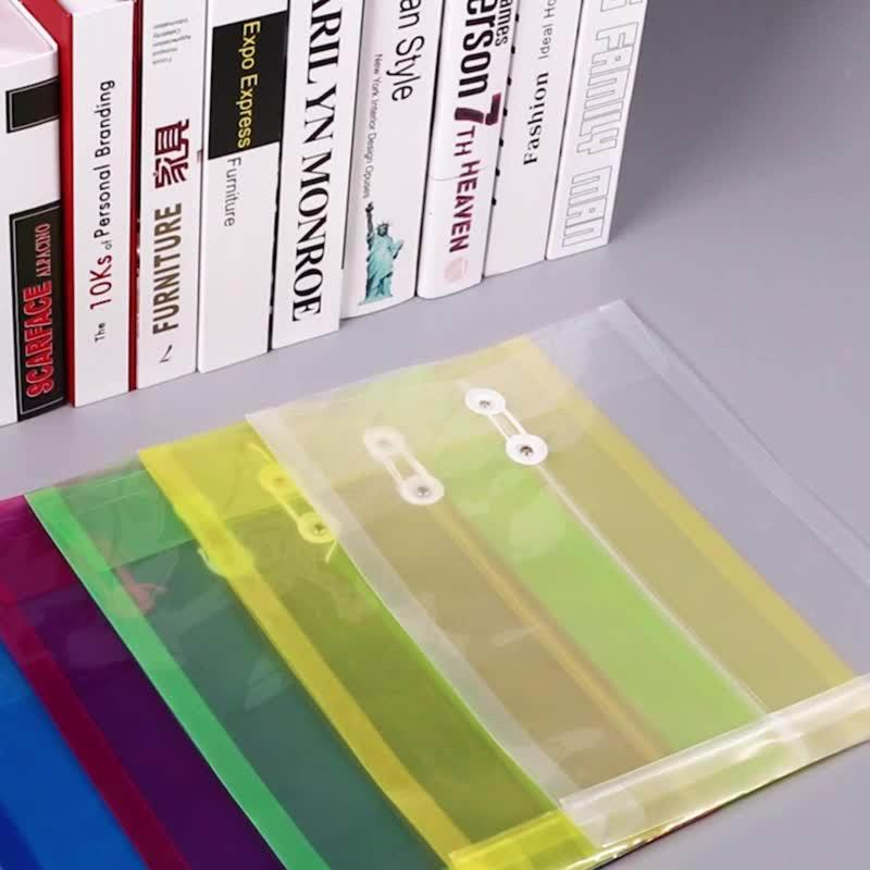 12Pcs A4 File Folders with String Lock Office File Bags Waterproof PP File Wallet Clear Document Folder for Adult Office