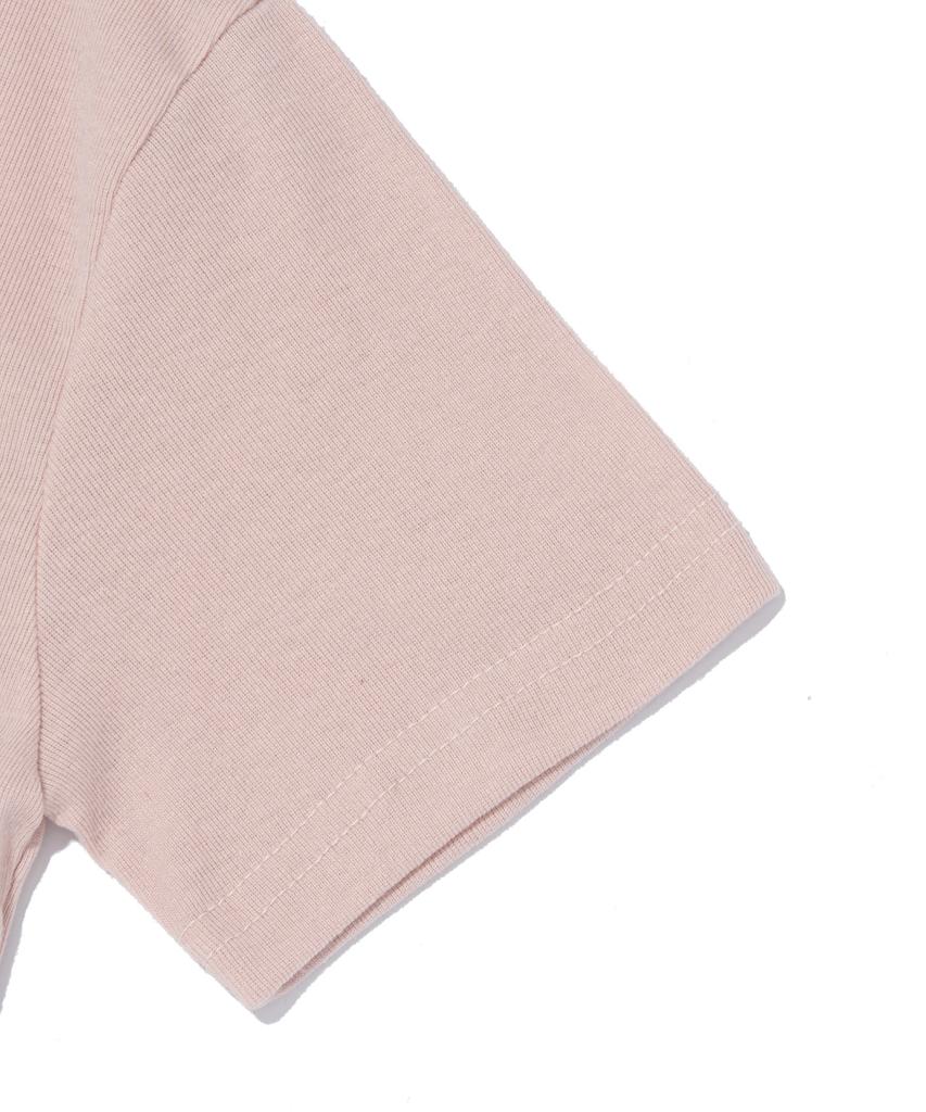 SEOUL APPAREL Side Seoul Logo Crop Short Sleeve T-Shirt (Pink)