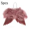 5pcs Angel Wings Christmas Feather Baubles Tree Hanging Ornament Diy Decor Craft