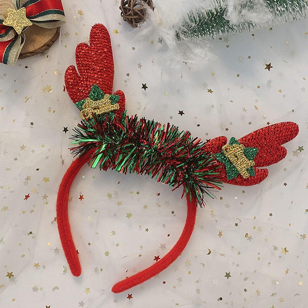 Dress Up Elk Hair Band Christmas Decoration Antlers Headband Female Hair Hoop Christmas Headband