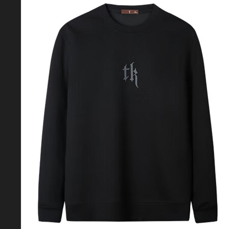 

Caizi Men s Ribbed Print Long Sleeve Crewneck Sweatshirt M