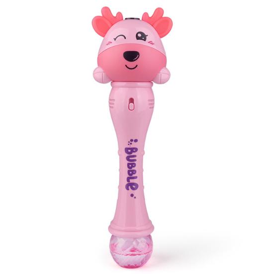 Cartoon Animal Bubble Maker Wand with Sound Light Cow Deer Shape
