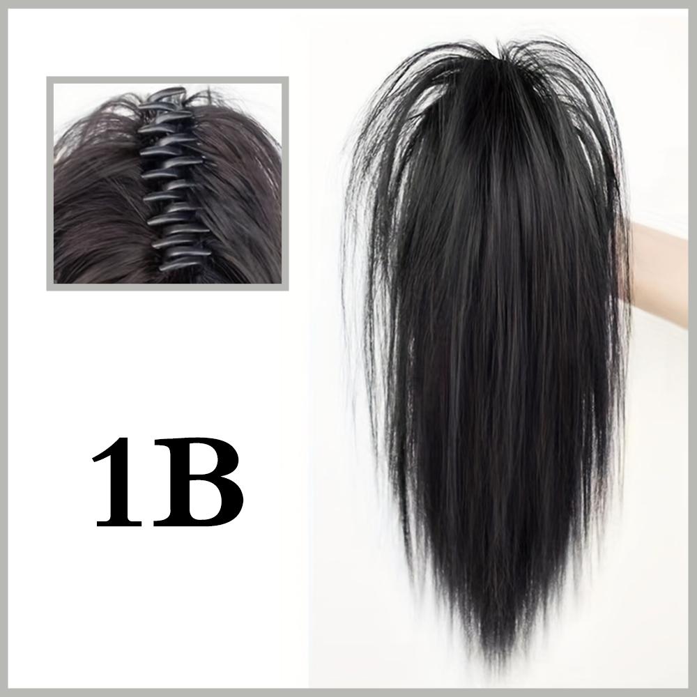 MISSQUEEN Sintetico Nero Mezza Coda di Cavallo Cascata Coda di Cavallo Artiglio Dei Capelli Clip Parrucchino Per Capelli Coda di Cavallo per Le Donne Uso Del Partito