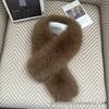 Double-Sided Faux Fox Fur Scarf: Thick, Warm, and Versatile Neck Warmer for Autumn and Winter.