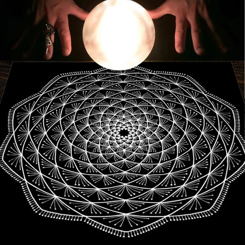 50x50/60x60/75x75cm Tarot Tablecloth Mat Geometric Divinations Table Cloth Board Game Oracles Card Pad Rune Support Mat
