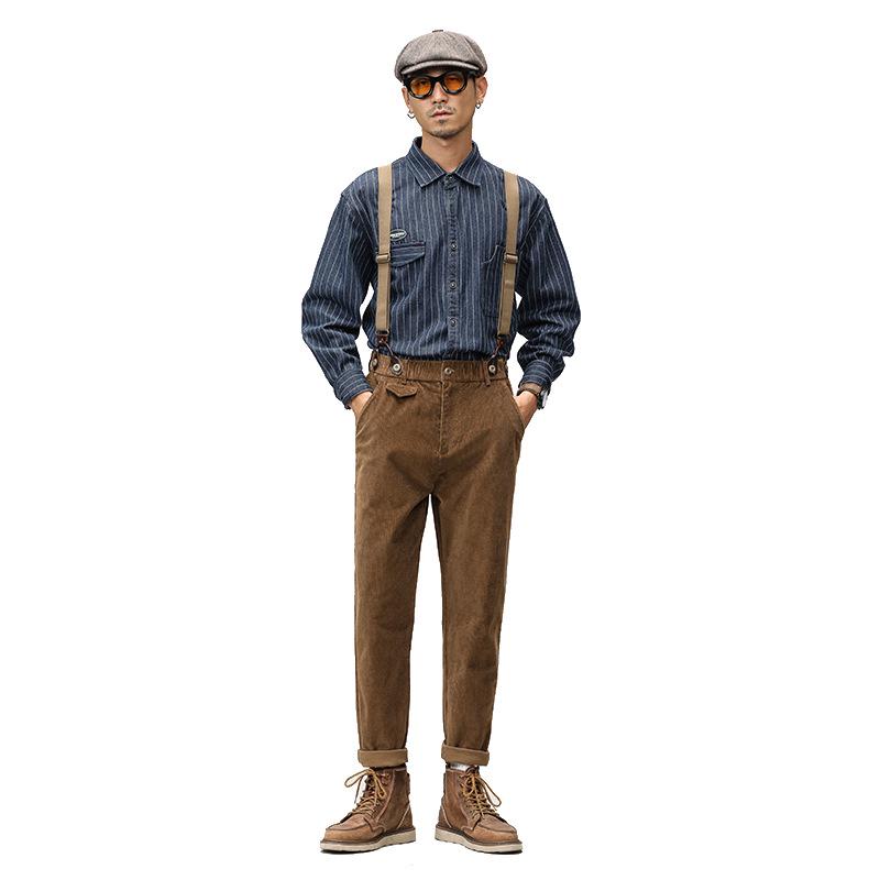 "Męskie spodnie sportowe w stylu retro punkowym - kombinezon w stylu brytyjskim"