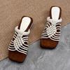 Women Slippers Designer Dress Shoes Walking Woman Heeled Sandals 2025 Summer Casual Flip Flops Cozy Sandalias De Mujer