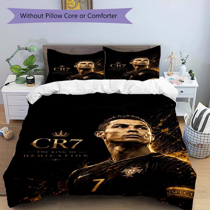 Ronaldo's Dedication: Cr7 Bedding Set, Breathable Duvet Cover with Pillowcases, Soft Bed Linen for Bedroom Home Decoration, Perfect Festival Birthday