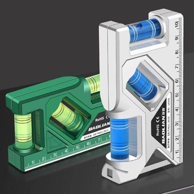 Portable Pocket Magnetic Level Gauge with Metric Horizontal & Vertical Measure Mini Protractor Anti-fall Durable Level Ruler