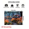 2D Dreamy Enchanted Forest Backdrop, Magical Mushroom House & Butterflies Art