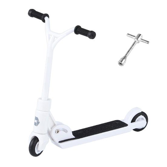 Mini Prstová Koloběžka Hračka s Nářadím Skládací Malá Dvoukolová Koloběžka s Brzdou Simulace Fingerboard Dekorace Dětská Vzdělávací Hračka