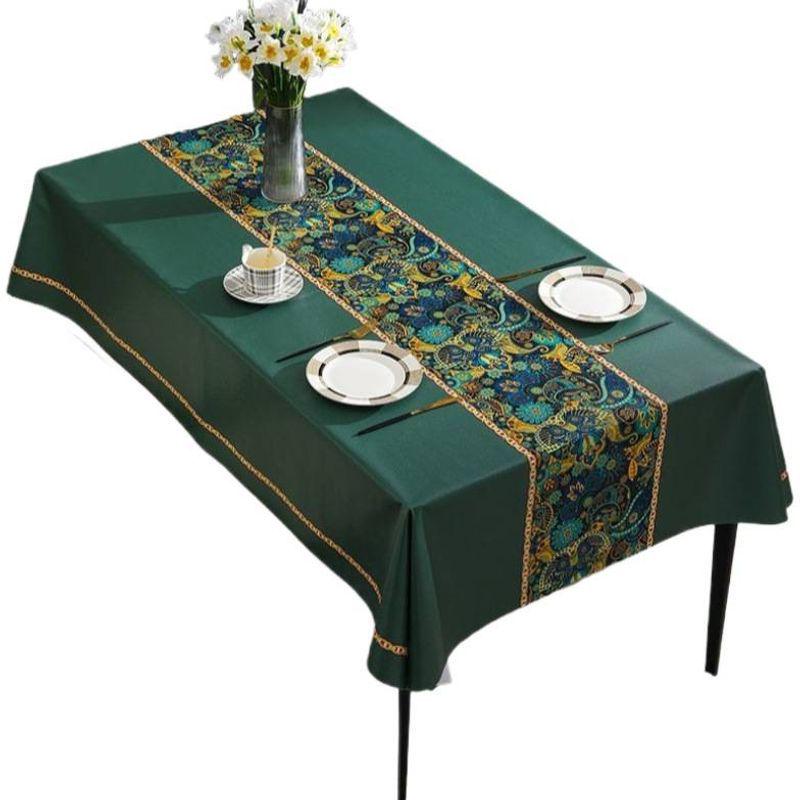 Oval & Rectangular Wash-Free Tablecloth - New Chinese Style for Coffee & Dining Tables