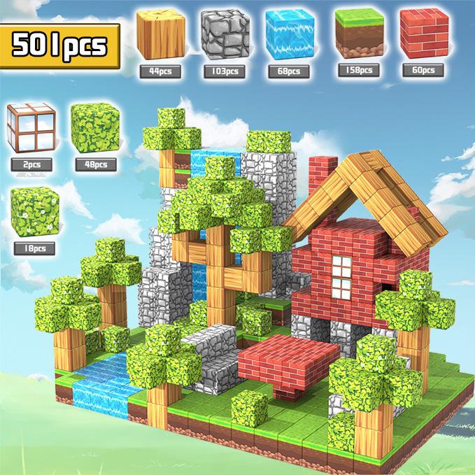 Magnetic World Forest Cube: Mini Magnetic Building Blocks Set