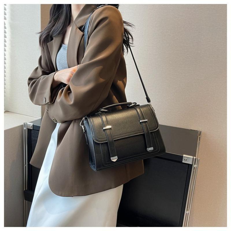 Elegant Textured Leather Handbag Classic Square Bag Fashion Crossbody Bag Versatile Tote Bag Minimalist Comfort Shoulder Bag