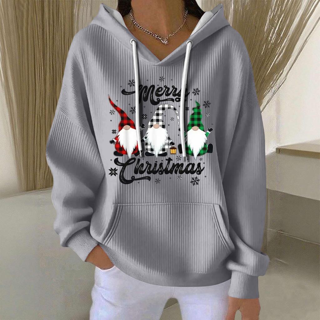 Women's Fashion Casual Christmas Angel Print Pullover Long-Sleeve Sweatshirt