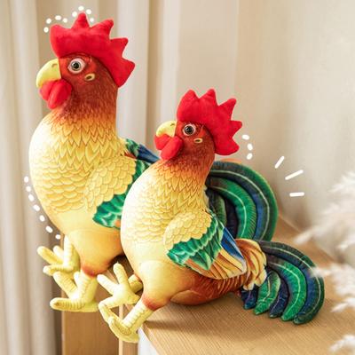 Giocattolo di peluche gallo Morbido cotone completamente riempito Bella simulazione Pollame Bambola Peluche Compagno Cuscino del divano Peluche Bambola di pollo del fumetto