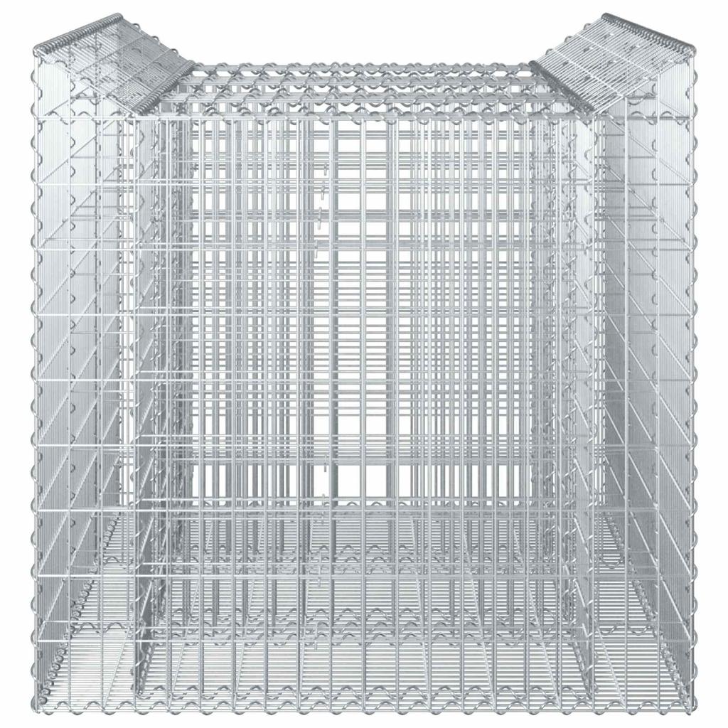 Gabion Raised Bed Set 2 Pcs Silver