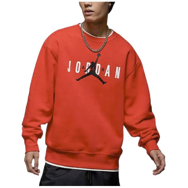 Jordan Logo Print Crew Neck Sweatshirt Men Tops Red FD9938-671