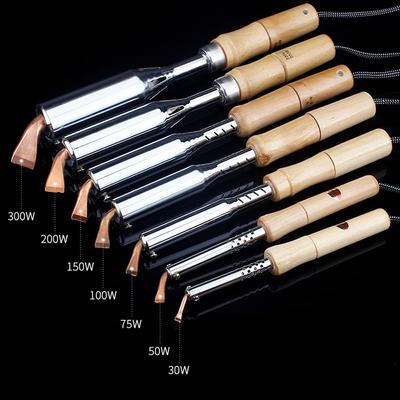75W-300W Copper Tip External Heating Electric Iron Wooden Handle High Power Household Electronic Maintenance Soldering Set Tin Solder