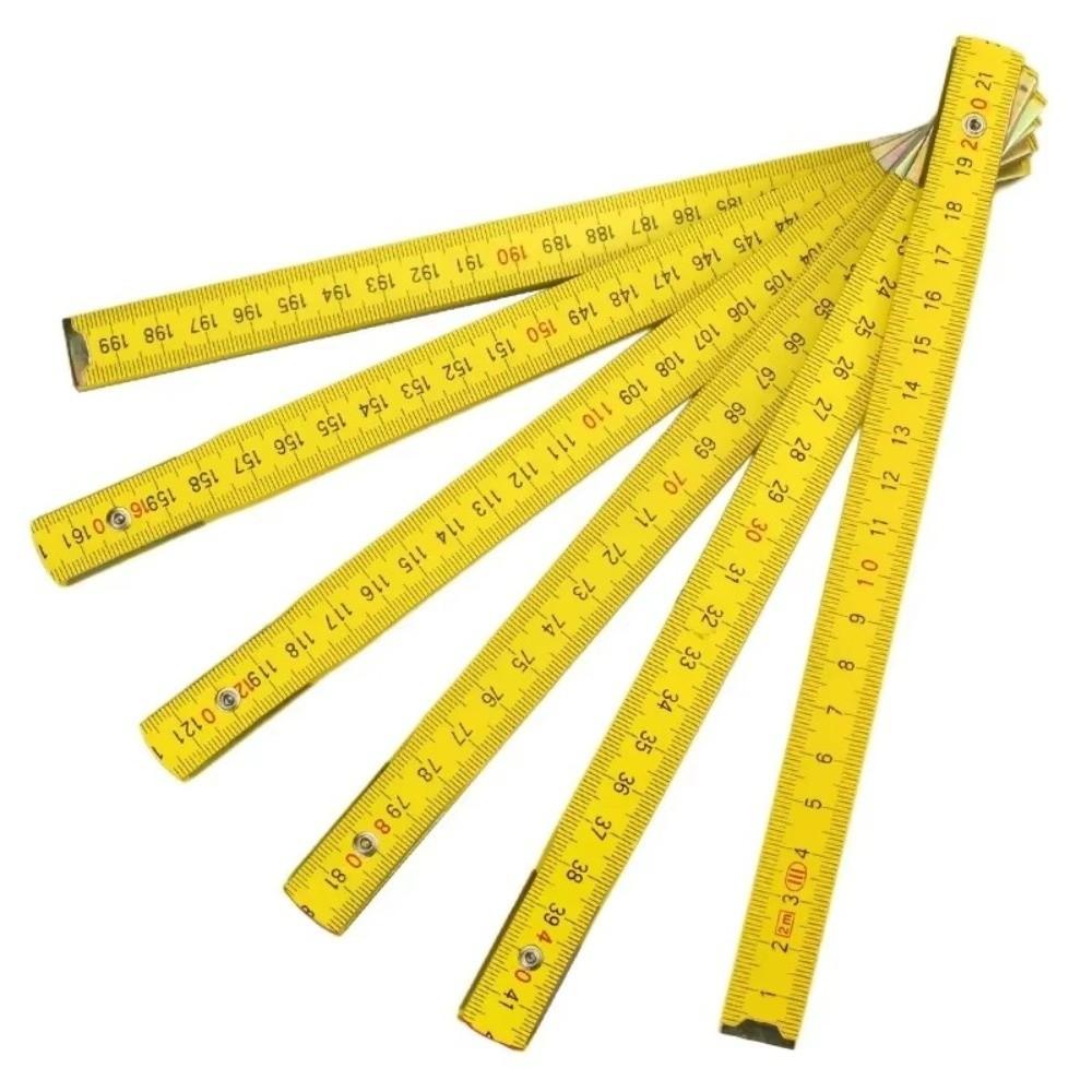 Lightweight Wooden Folding Ruler 1M Extended Measuring Rule Slider 2M Dual Sided Measuring Tool Woodworking