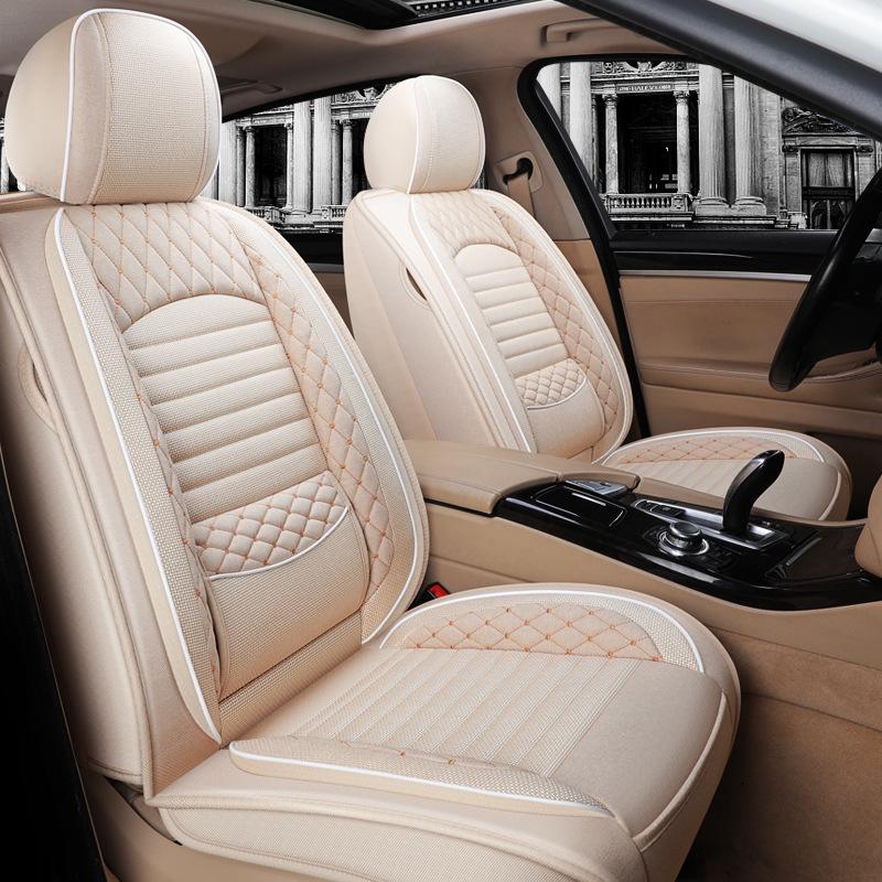 Universal Full Surround Linen Car Seat Cover and Cushion