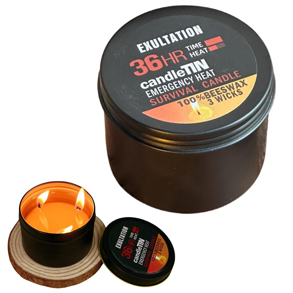 1/2/3pcs Emergency Candle 36 Hour 3 Wick Long Lasting Beeswax Survival Candle with Aroma for Home Camping Fishing