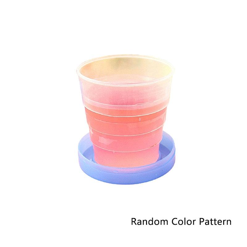 Cartoon Creative Foldable Cup Portable Plastic Travel Mug Hygienic Lightweight