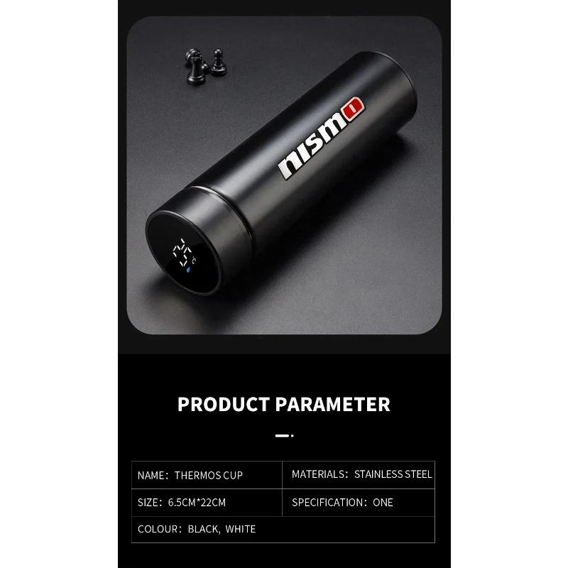 Portable Car Smart Thermos Bottle Temperature Display Cup For Nismo Nissan Gtr K13 T32 370z Juke Jdm Auto Accessories