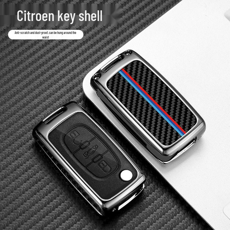 Citroen Key Bag: Leather Sega Case for C4 Remote, Protective Shell with Metal Buckle